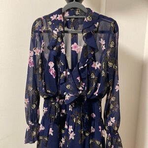 Floral Navy Blue Dress